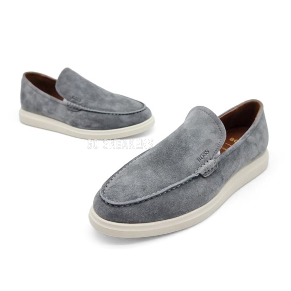 Мужские лоферы Hugo Boss Loafers Suede Light Grey