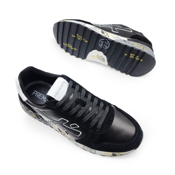 Мужские кроссовки Premiata 483 Leather/Suede Black