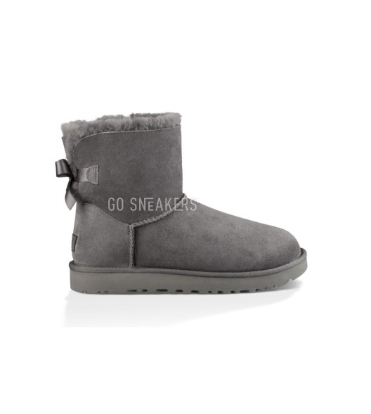 Женские мини угги с бантиками Mini Bailey Bow II Grey