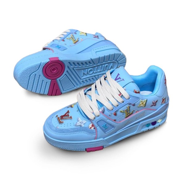 Женские кроссовки Louis Vuitton 2021s LV Trainer Limited Blue