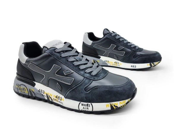 Унисекс кроссовки Premiata 483 Leather/Suede Dark Grey