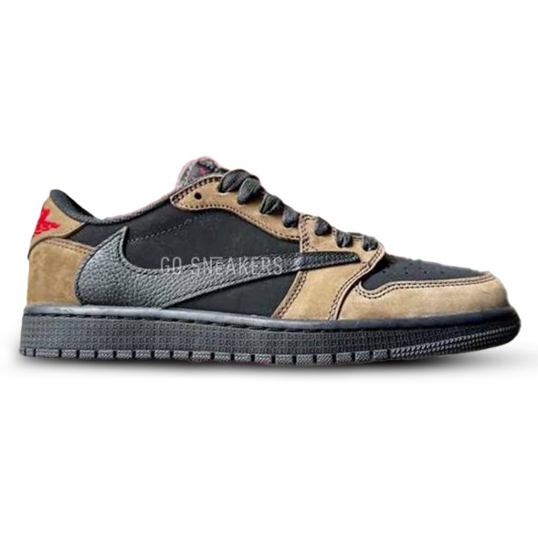 Мужские кроссовки Travis Scott x Air Jordan 1 Low OG Velvet Brown Lowcut