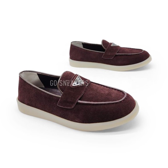 Женские мокасины Prada Mocassins Suede Brown