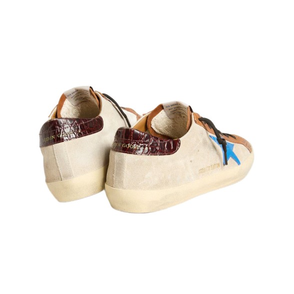 Унисекс кеды Golden Goose Superstar LTD Light Blue Star and Crocodile Heel Tab