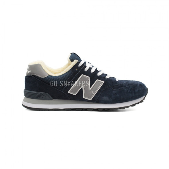 Мужские зимние кроссовки New Balance 574 Navy-Gold XXL