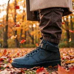 Nike Air Force 1 Mid Black Autumn Black