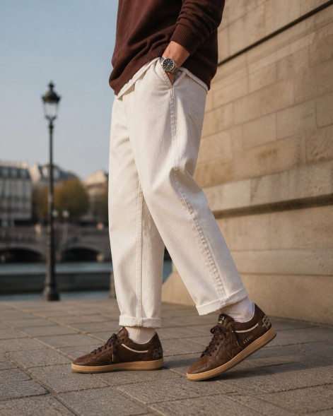 Мужские кеды Golden Goose Ball Star Mens In Brown Suede With Brown Leather Star