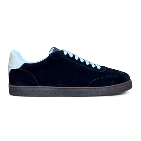 Мужские кеды Brunello Cucinelli Suede Sneakers Black