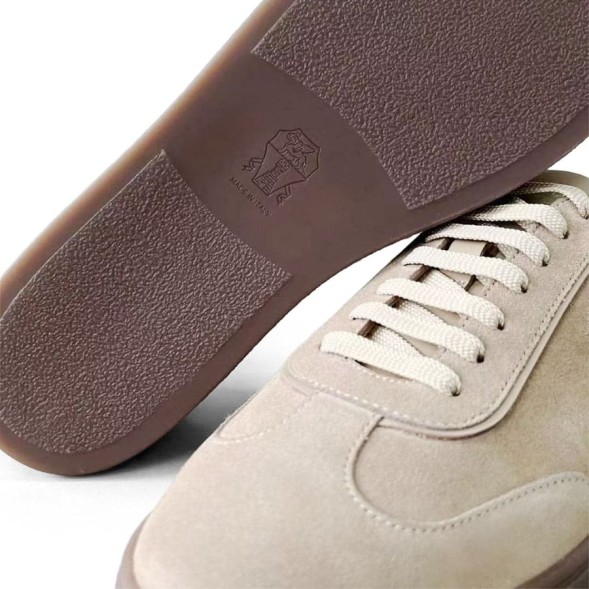 Мужские кеды Brunello Cucinelli Suede Sneakers Beige 