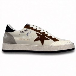 Golden Goose Ballstar White/Brown Glitter