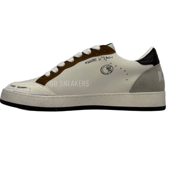 Мужские кеды Golden Goose Ballstar White/Brown Glitter